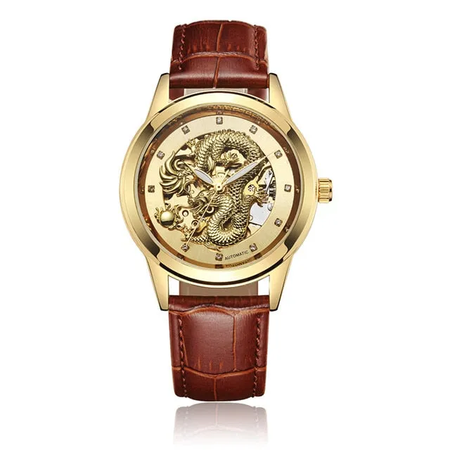 Luxury Dragon Skeleton Automatic Mechanical Watches For Men