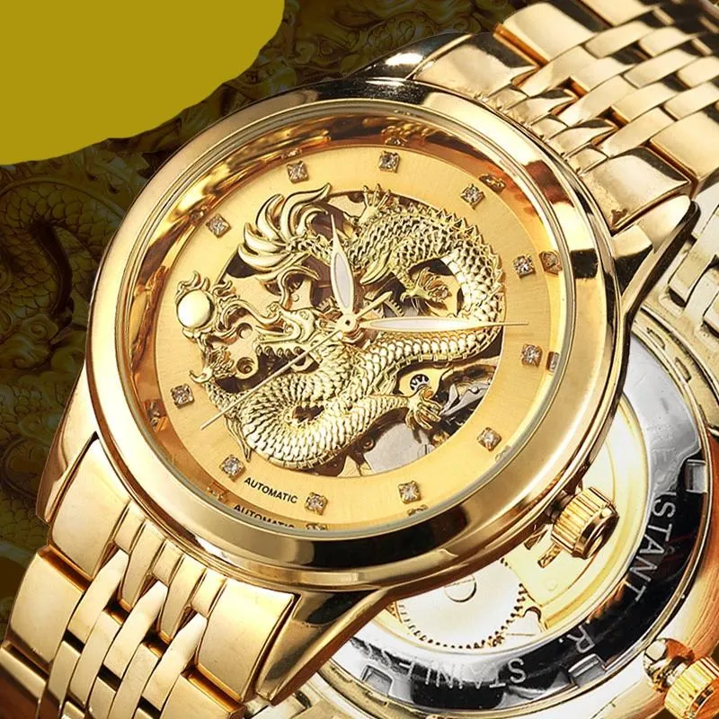 Luxury Dragon Skeleton Automatic Mechanical Watches For Men
