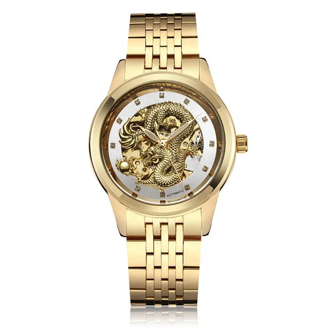 Luxury Dragon Skeleton Automatic Mechanical Watches For Men
