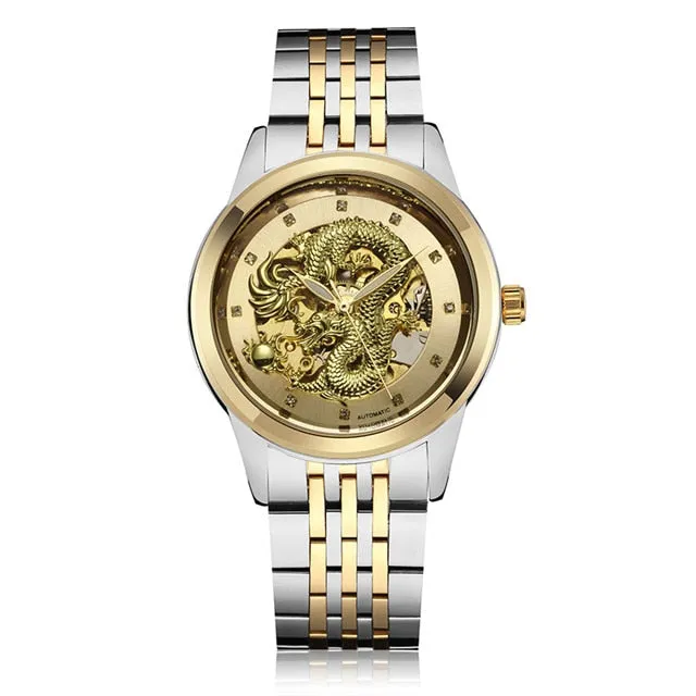 Luxury Dragon Skeleton Automatic Mechanical Watches For Men