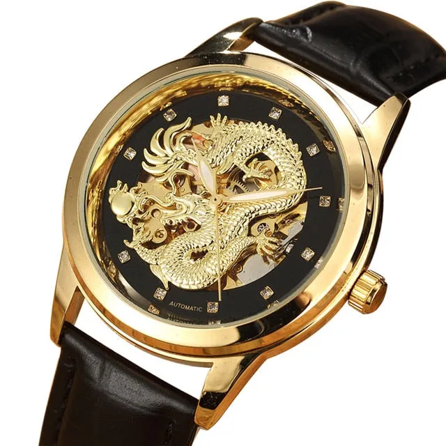 Luxury Dragon Skeleton Automatic Mechanical Watches For Men