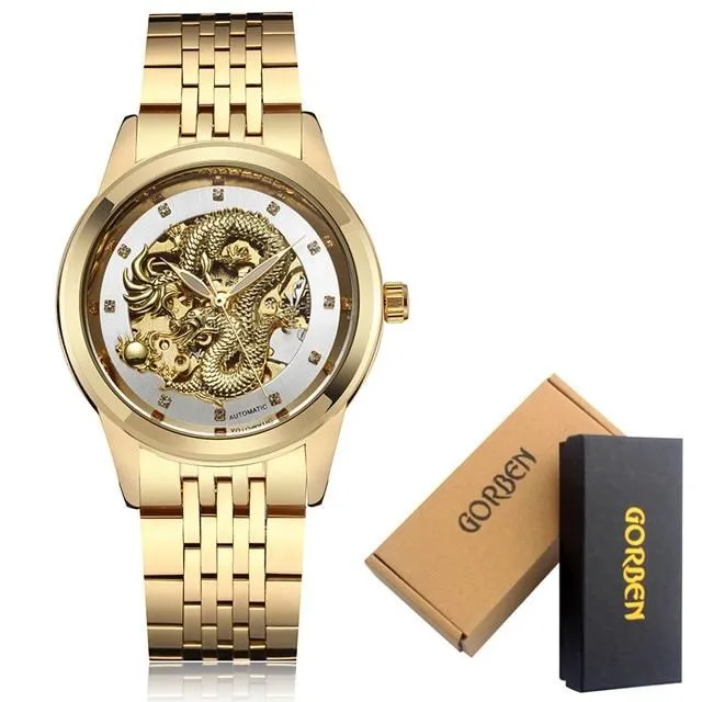 Luxury Dragon Skeleton Automatic Mechanical Watches For Men