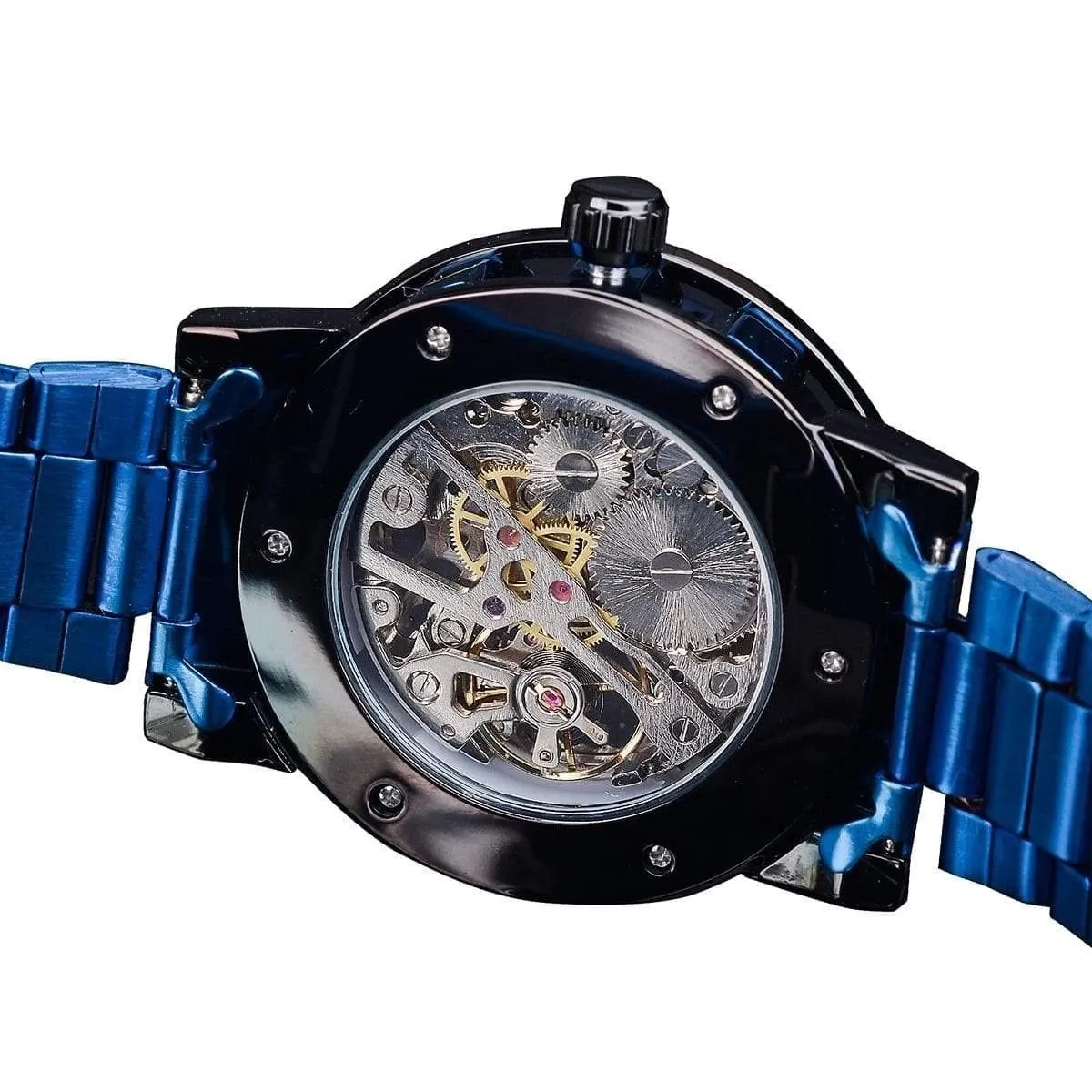 Luxury Stainless Steel Skeleton Watch