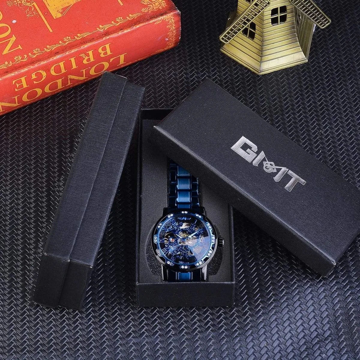 Luxury Stainless Steel Skeleton Watch