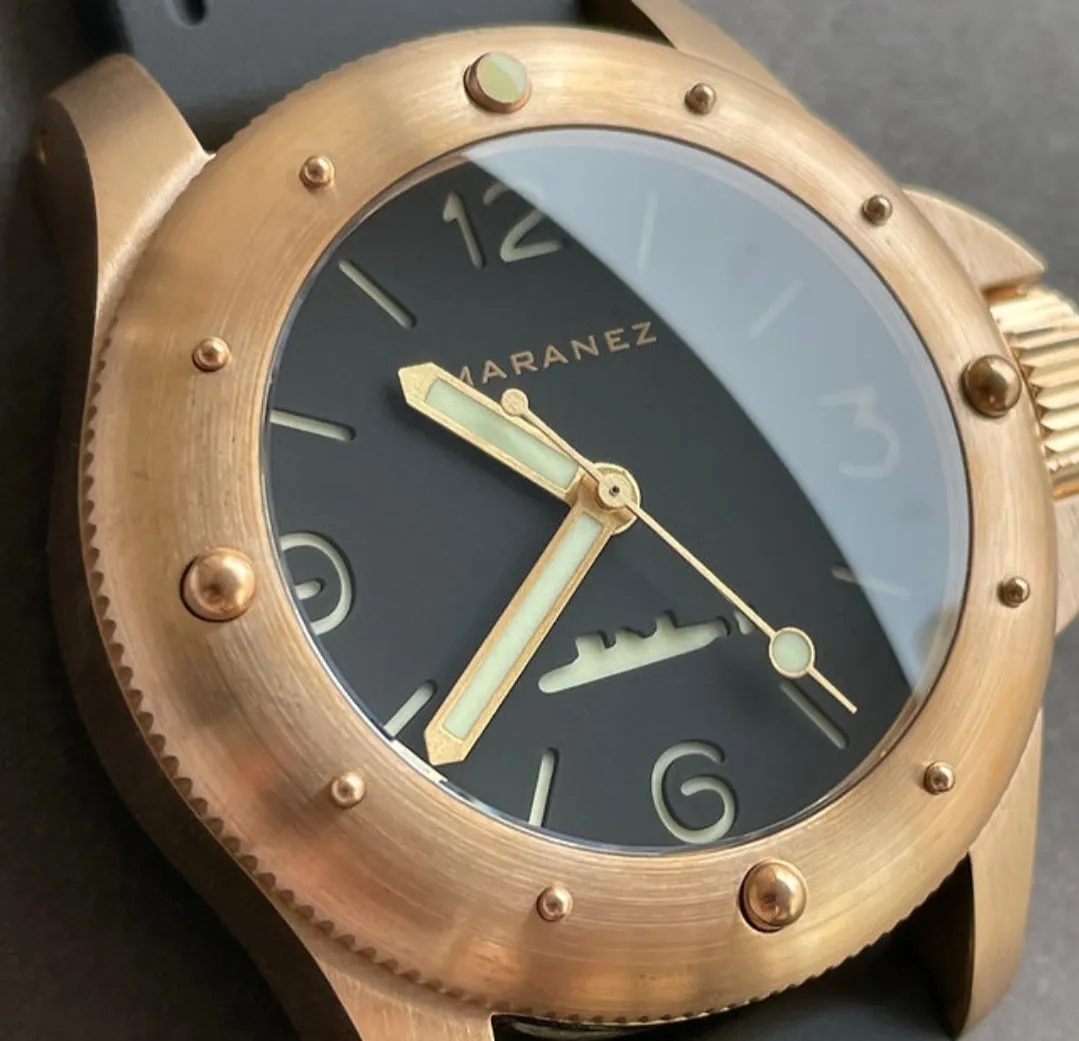 Maranez 42mm Rawai Bronze Black Face Watch