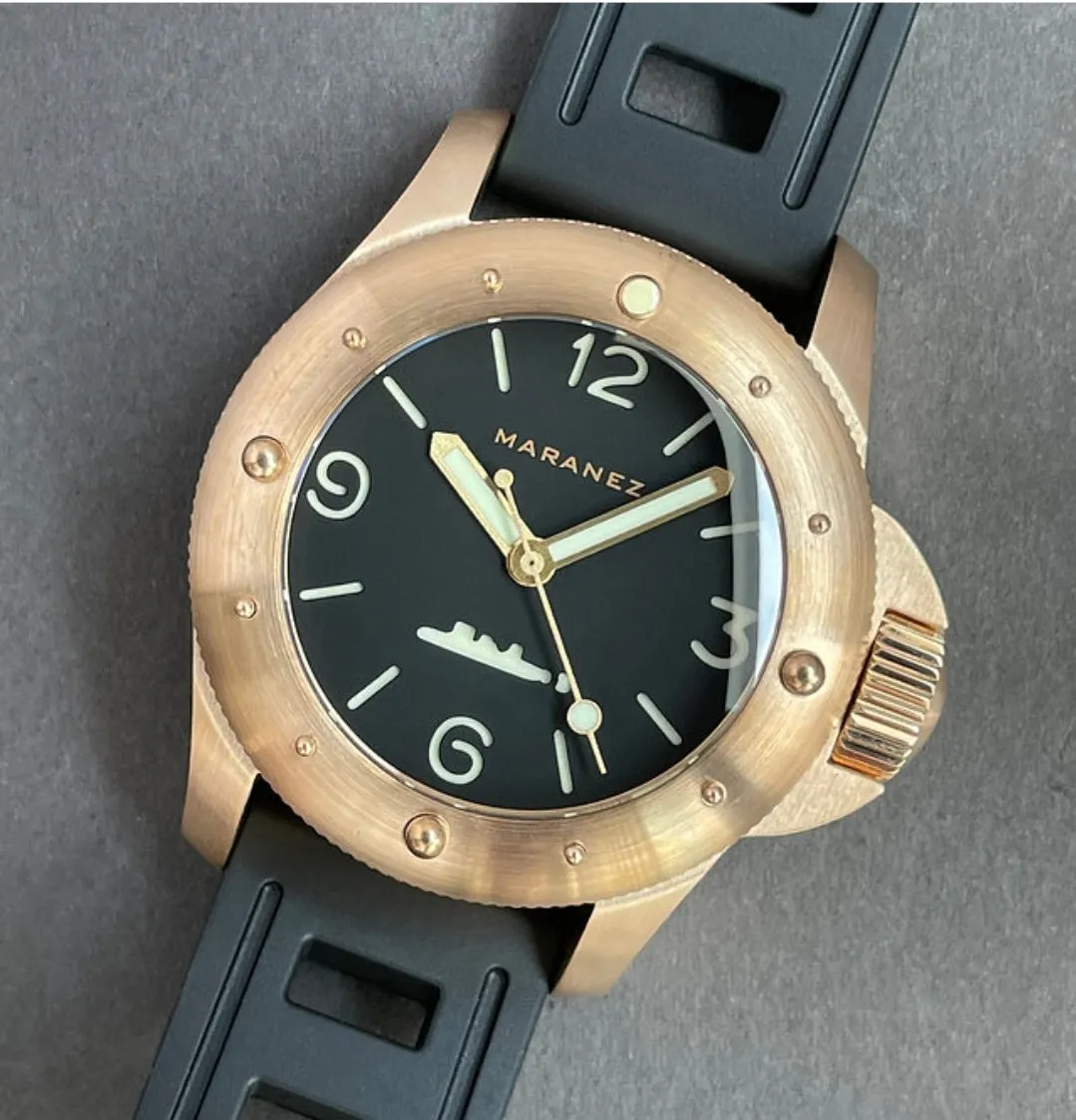 Maranez 42mm Rawai Bronze Black Face Watch