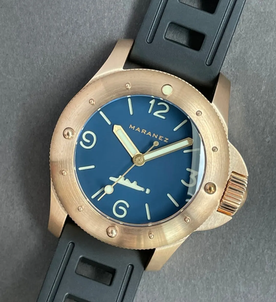 Maranez 42mm Rawai Bronze Blue Face Watch