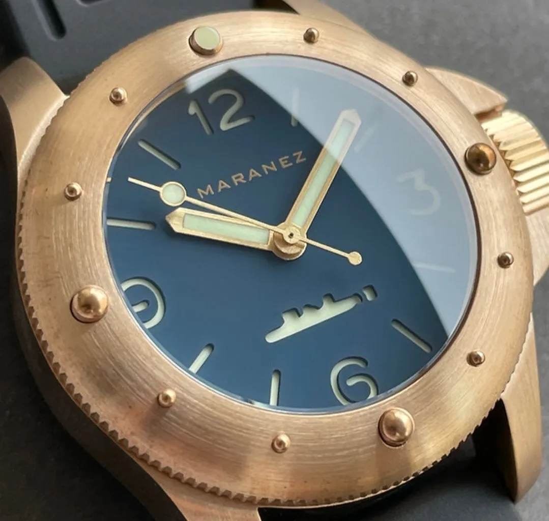 Maranez 42mm Rawai Bronze Blue Face Watch
