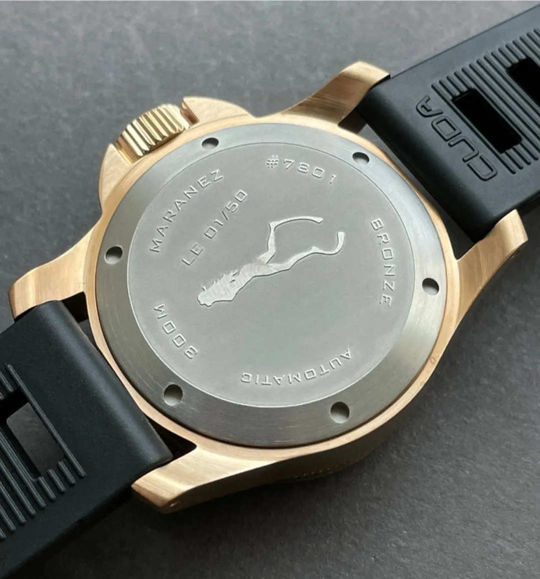 Maranez 42mm Rawai Bronze gauge Gold Face Watch