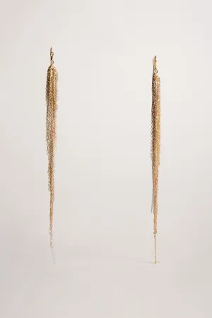 MARTIN BERNSTEIN | GOLD DIAMOND CHAIN EARRINGS