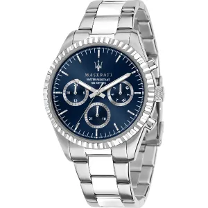 Maserati Competizione Silver Stainless Steel Blue Dial Quartz Watch for Gents - R8853100022