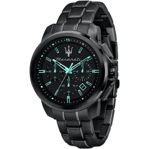 Maserati Successo Aqua Black Stainless Steel Black Dial Quartz Watch for Gents - R8873644003