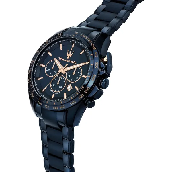 Maserati Traguardo Blue Stainless Steel Blue Dial Quartz Watch for Gents - R8873612054