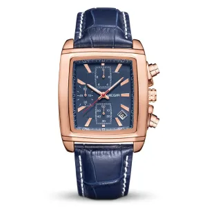 MEGIR Original Watch Men Top Brand Luxury Rectangle Quartz Military Watches Waterproof Luminous Leather Wristwatch Men Clock