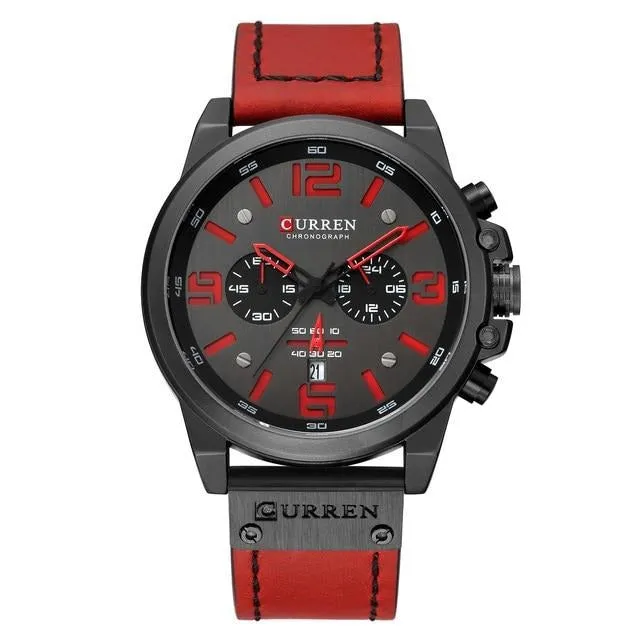Men Watches Luxury Quartz Men Leather Military Date Male Wristwatch
