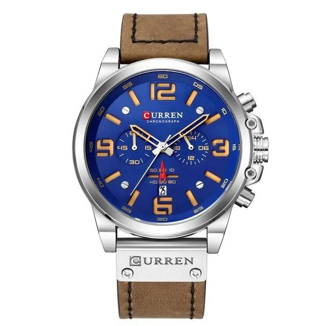 Men Watches Luxury Quartz Men Leather Military Date Male Wristwatch