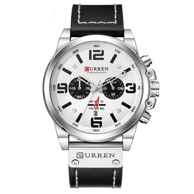 Men Watches Luxury Quartz Men Leather Military Date Male Wristwatch