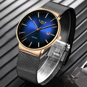 Men's Elegant  Watch With Stainless Steel Straps And Special Date Display Excellent Look Unique Design Perfect Gift