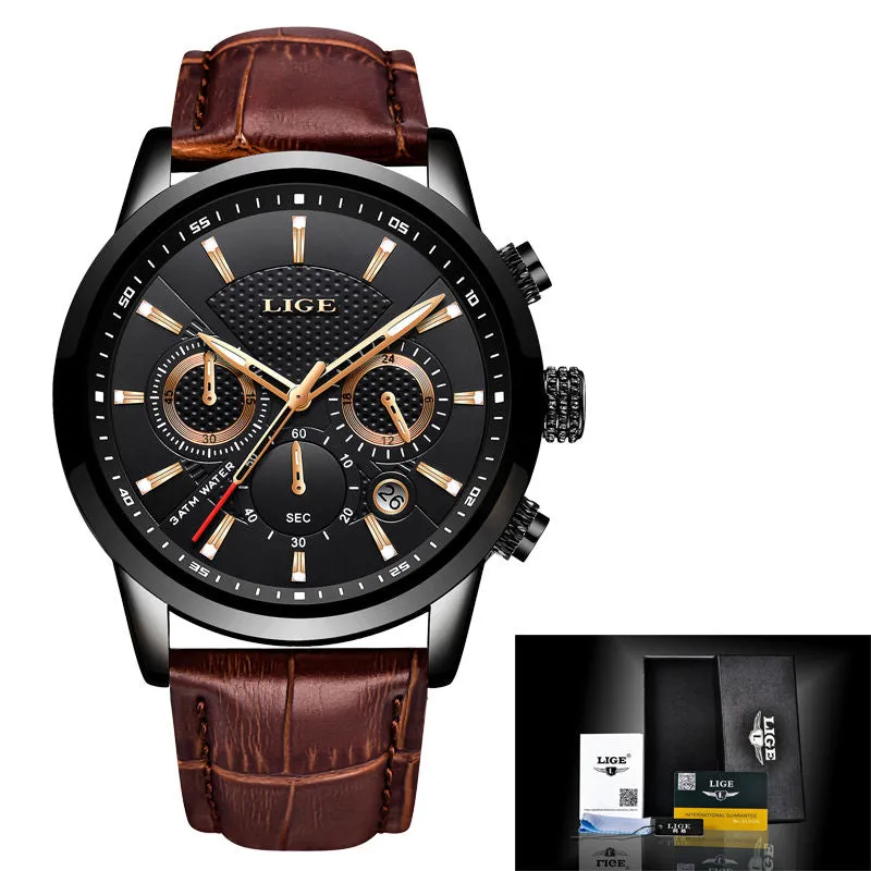 Men's Fashion Sport Quartz Clock Men's Watches Brand Luxury Leather Business
