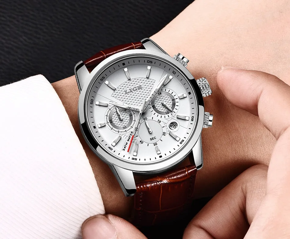 Men's Fashion Sport Quartz Clock Men's Watches Brand Luxury Leather Business