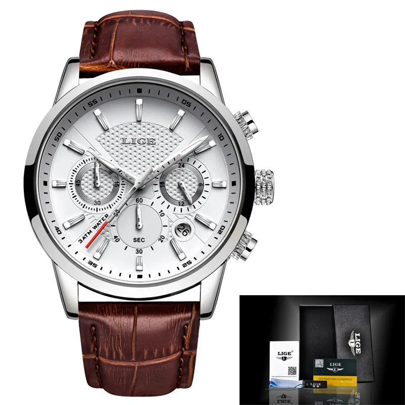 Men's Fashion Sport Quartz Clock Men's Watches Brand Luxury Leather Business
