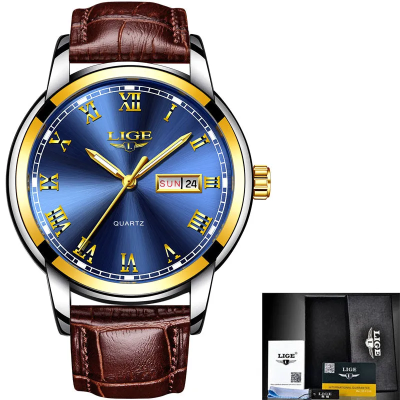 Men's Fashion Sport Quartz Clock Men's Watches Brand Luxury Leather Business