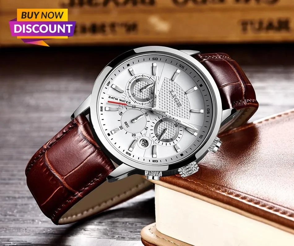 Men's Fashion Sport Quartz Clock Men's Watches Brand Luxury Leather Business