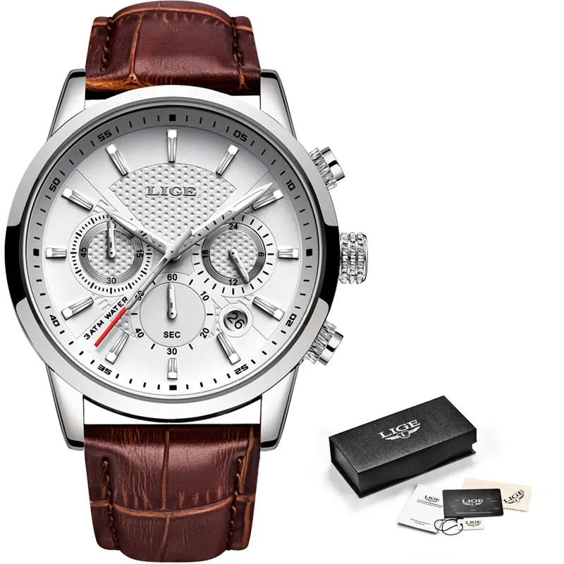 Men's Fashion Sport Quartz Clock Men's Watches Brand Luxury Leather Business