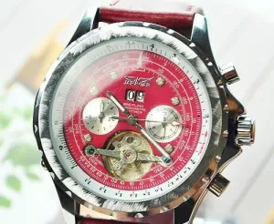 Men's Luxury Red Dial Watch