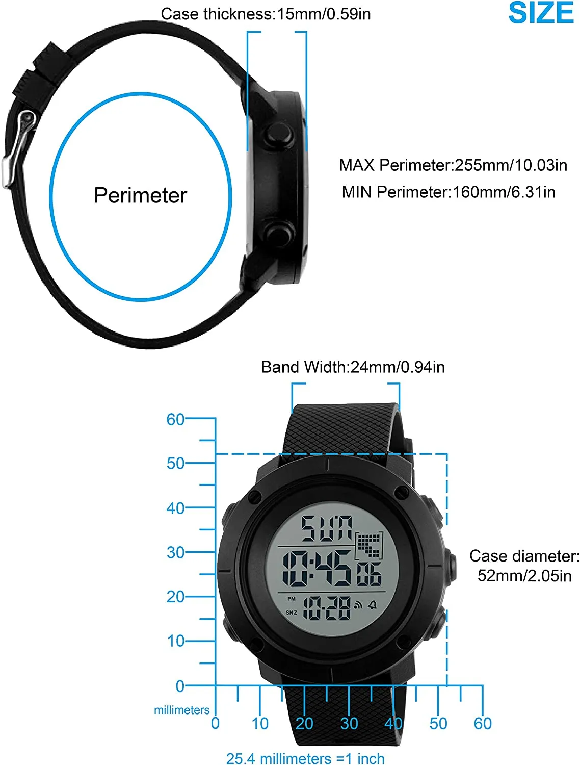 MEN'S MILITARY DIGITAL WATCH (BLACK)