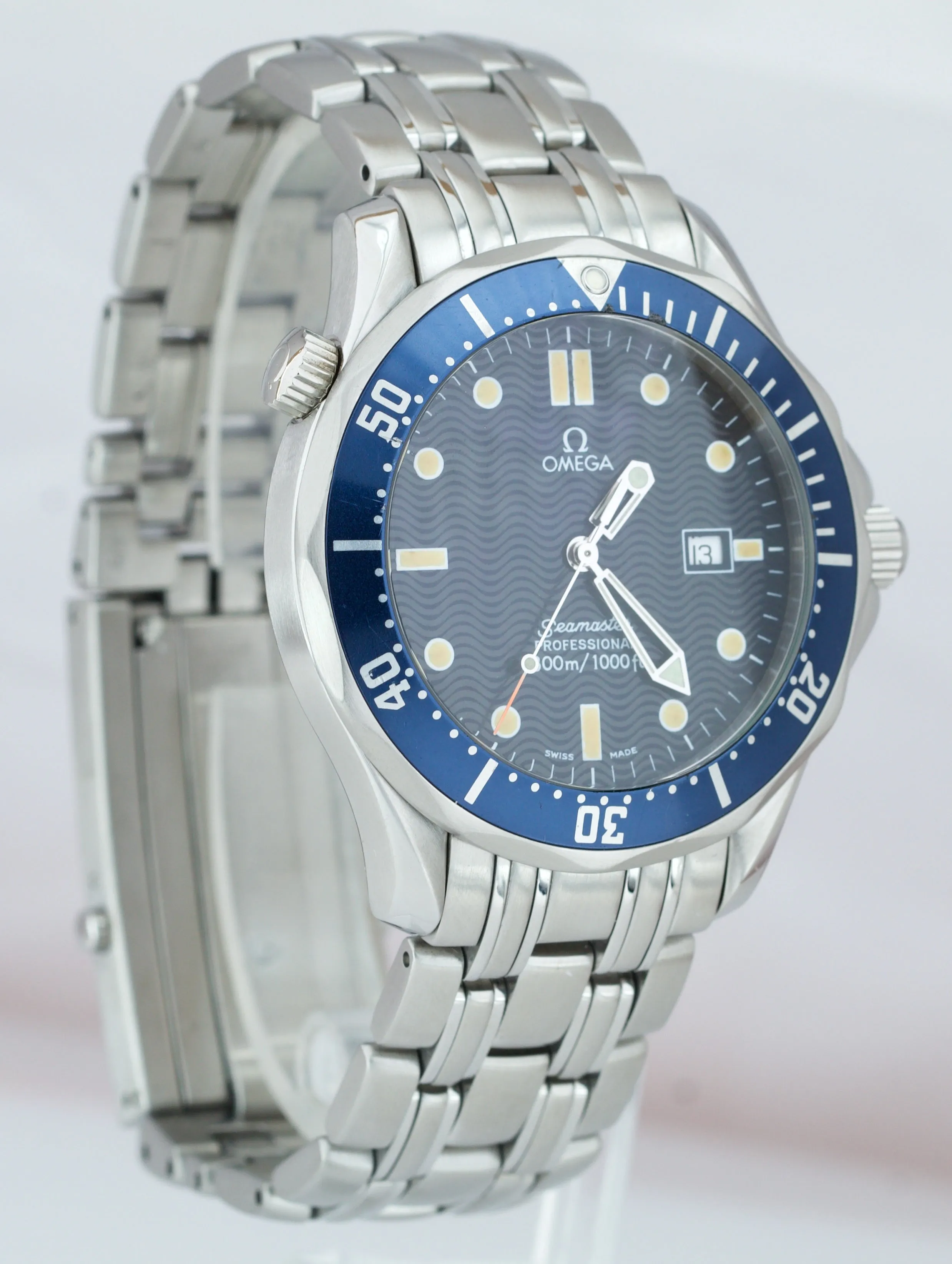 Men's Omega Seamaster Professional 300M 2541.80 Blue Wave Quartz 41mm Watch
