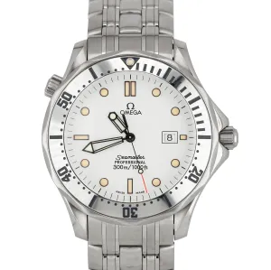 Men's Omega Seamaster Professional White 41mm Stainless Steel Date Watch 2542.20