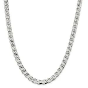 Men's Real 925 Sterling Silver Chain 8.25mm Flat Anchor Necklace