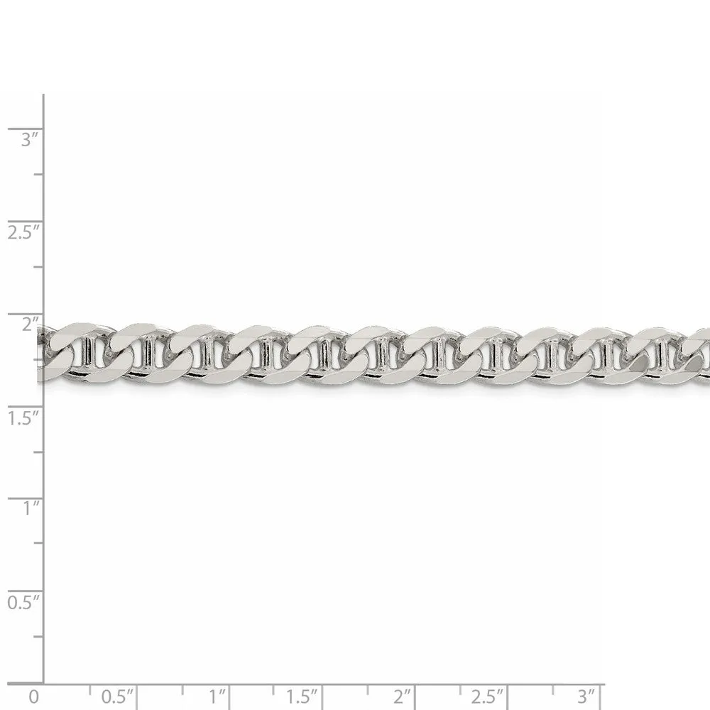 Men's Real 925 Sterling Silver Chain 8.25mm Flat Anchor Necklace