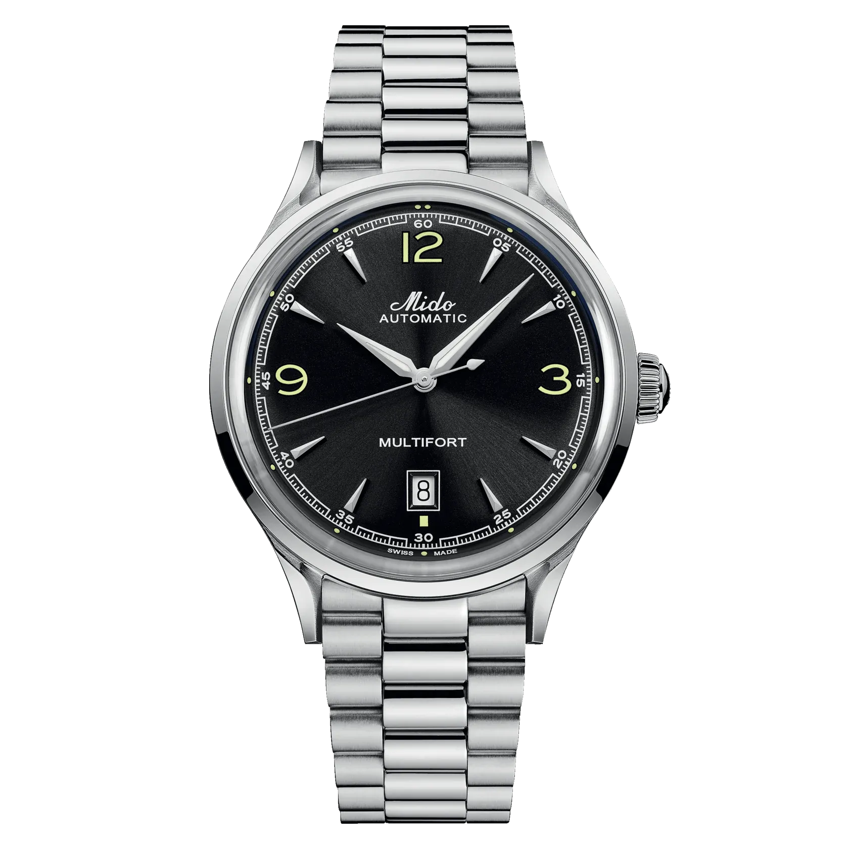 Mido Multifort Powerwind Black Dial Steel Men's Watch M0404071105700