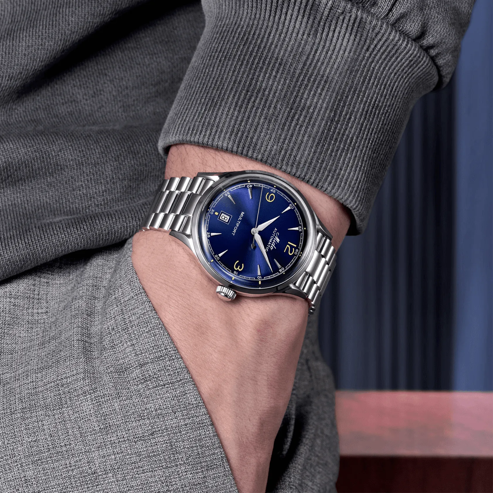 Mido Multifort Powerwind Blue Dial Steel Men's Watch M0404071104700