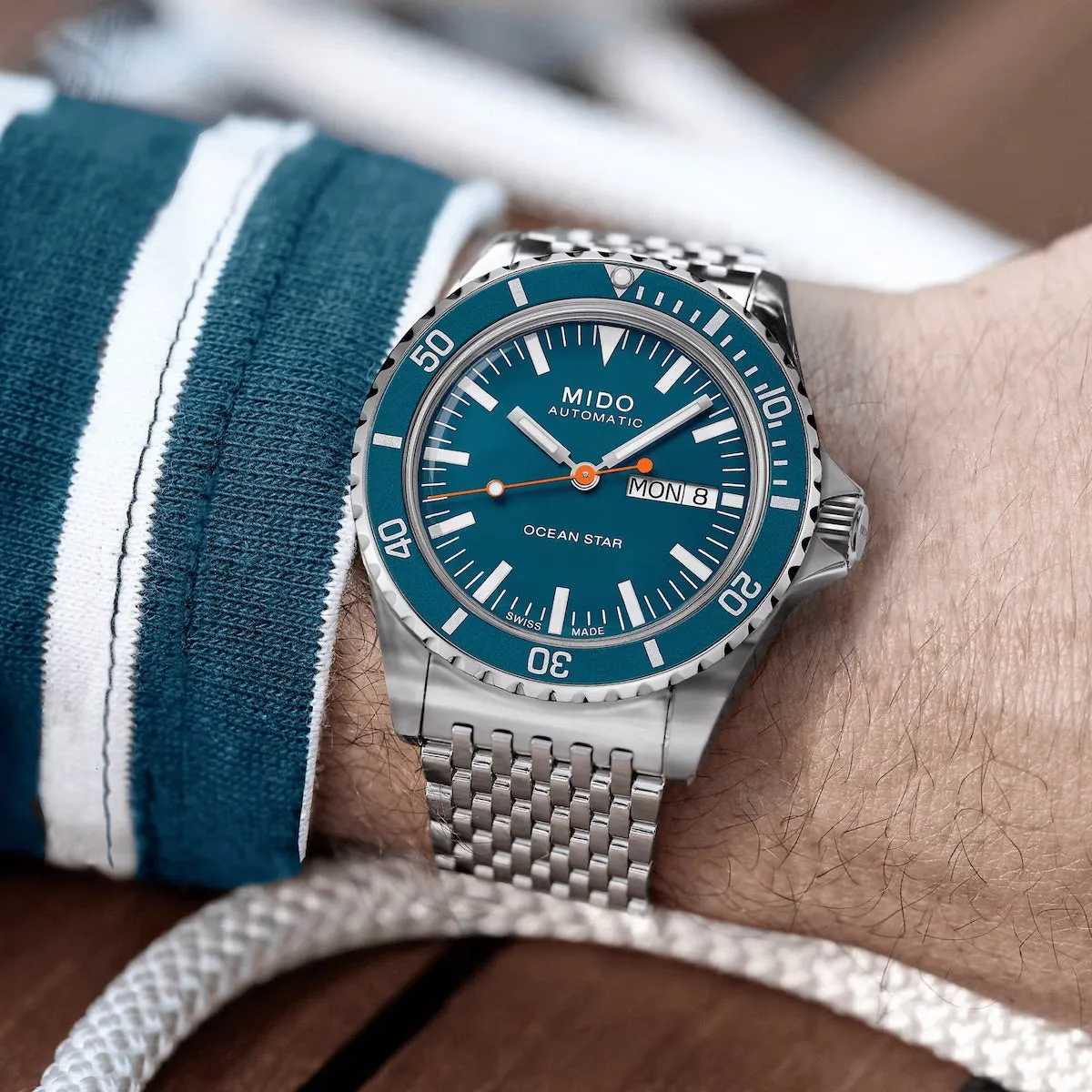 MIDO OCEAN STAR TRIBUTE BLUE -SPECIAL EDITION -1 EXTRA STRAP