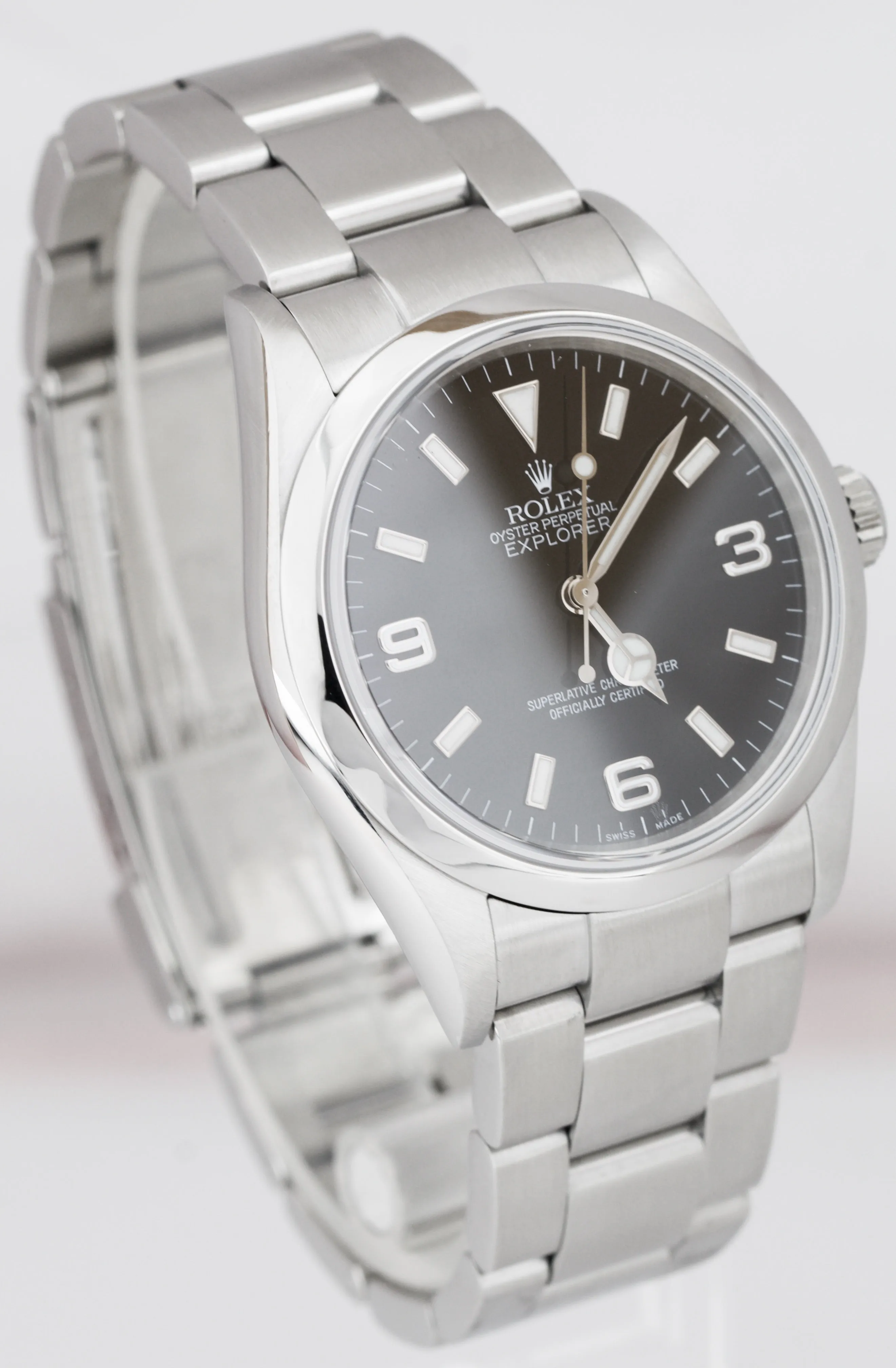 MINT 2006 Rolex Explorer I Black 36mm Automatic Stainless Oyster Watch 114270