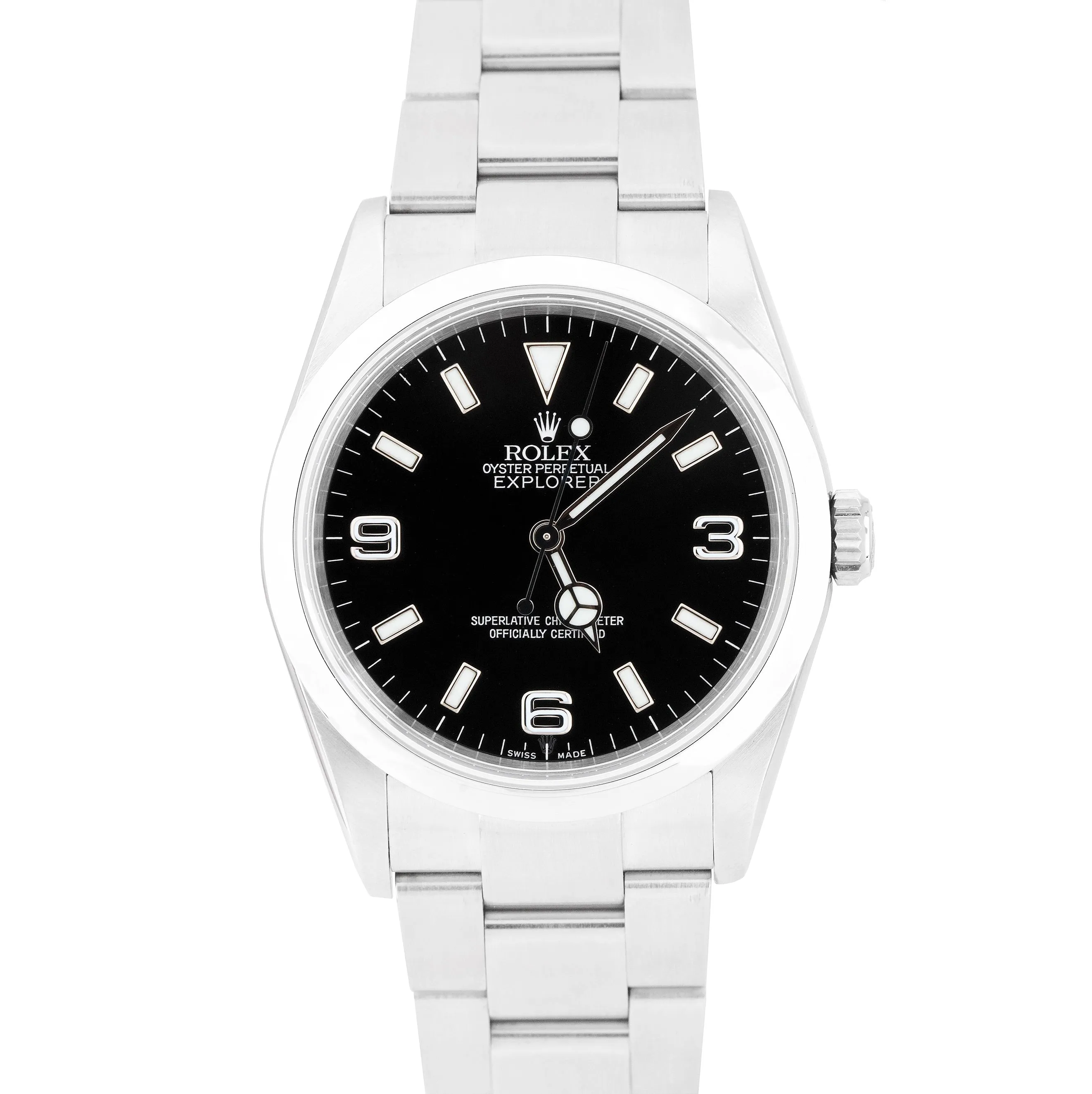 MINT 2006 Rolex Explorer I Black 36mm Automatic Stainless Oyster Watch 114270