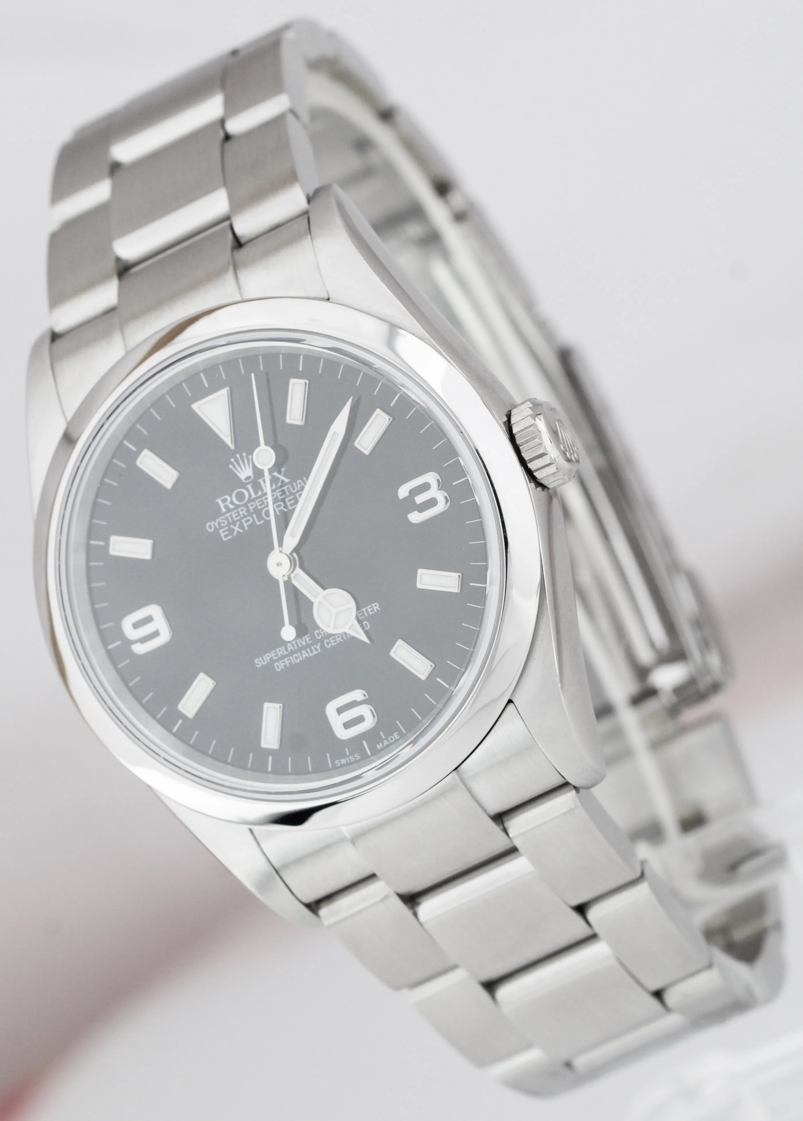 MINT 2006 Rolex Explorer I Black 36mm Automatic Stainless Oyster Watch 114270