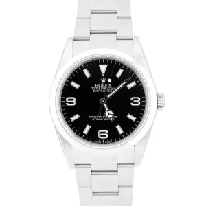 MINT 2006 Rolex Explorer I Black 36mm Automatic Stainless Oyster Watch 114270