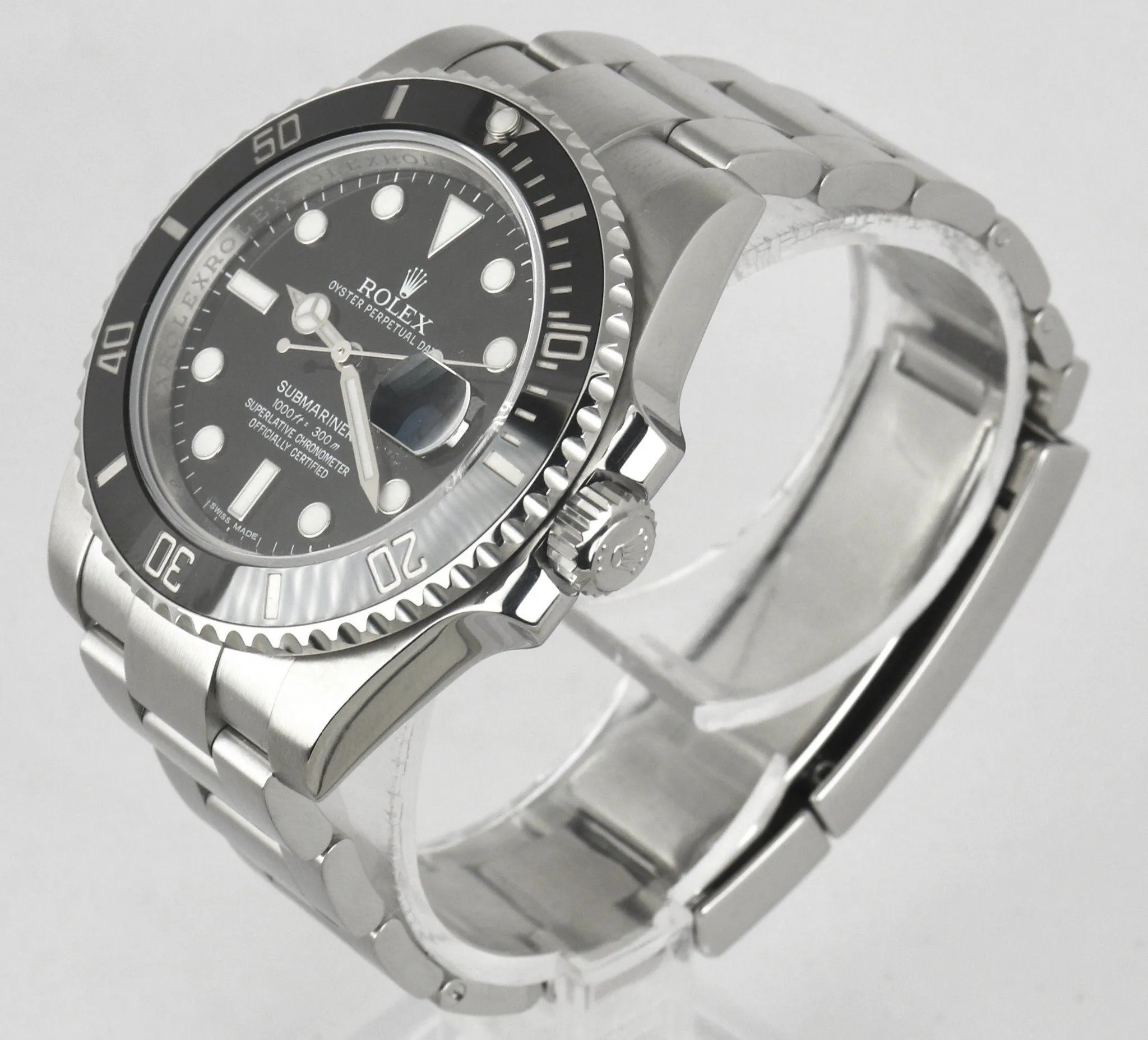 MINT 2012 Rolex Submariner Date 116610LN Stainless Black Ceramic 40mm Dive Watch