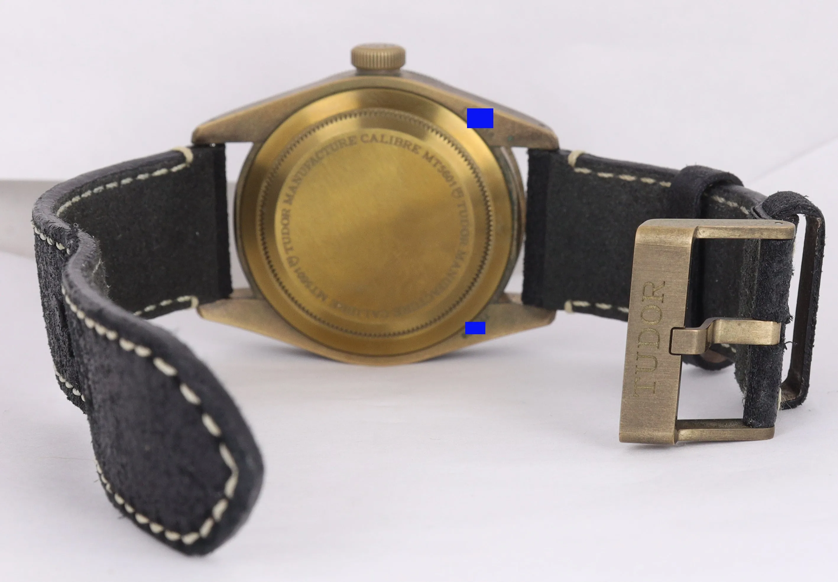 MINT 2019 Tudor Black Bay Heritage Bronze Slate 43mm Dive Leather Watch 79250 BA