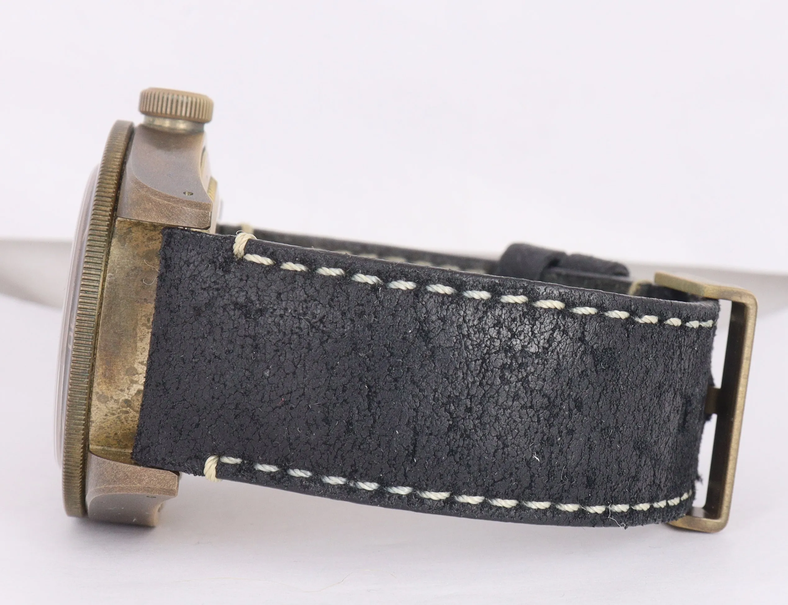 MINT 2019 Tudor Black Bay Heritage Bronze Slate 43mm Dive Leather Watch 79250 BA
