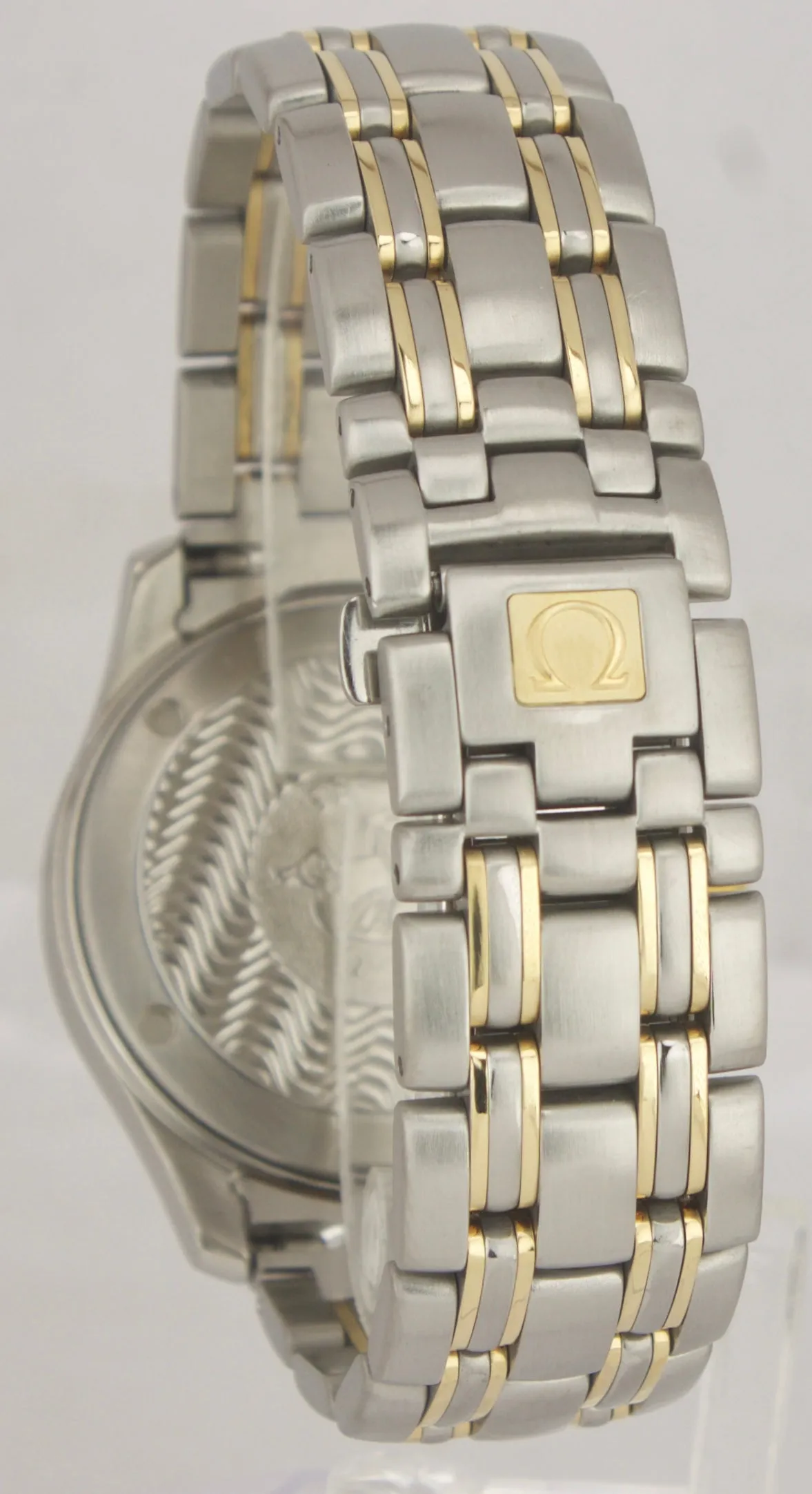 Mint Omega Seamaster 120 Midsize 36mm Two-Tone Gold Steel Quartz Watch 196.1501