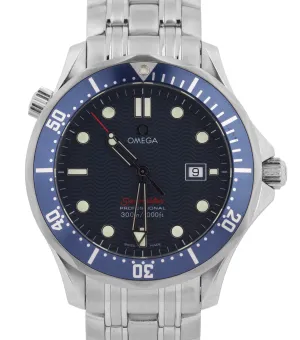 MINT Omega Seamaster Professional 300M Blue Red Wave Quartz 41mm 2221.80 Watch