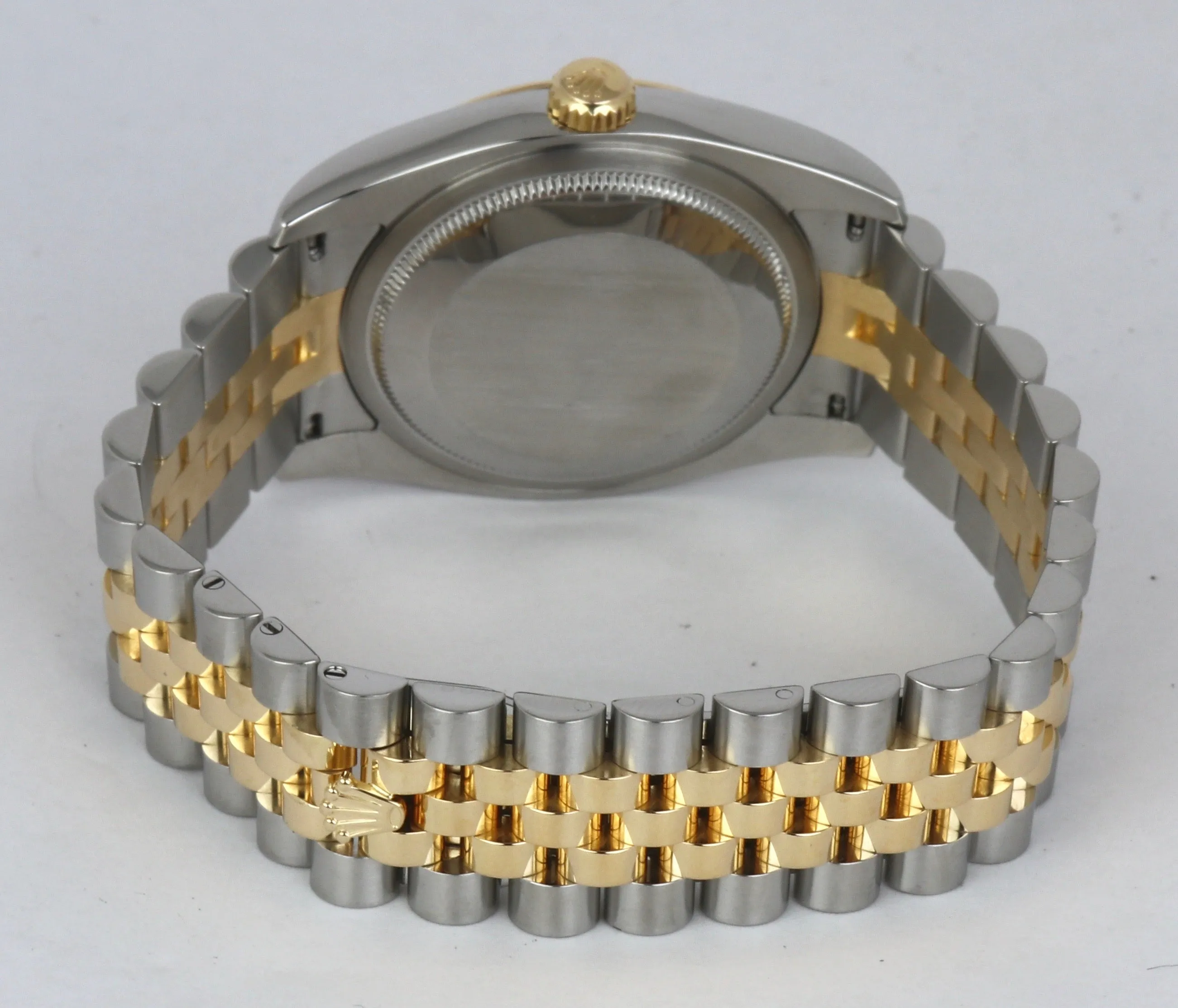 MINT Rolex DateJust 36mm White Arabic 116233 Two-Tone 18K Gold Stainless Jubilee