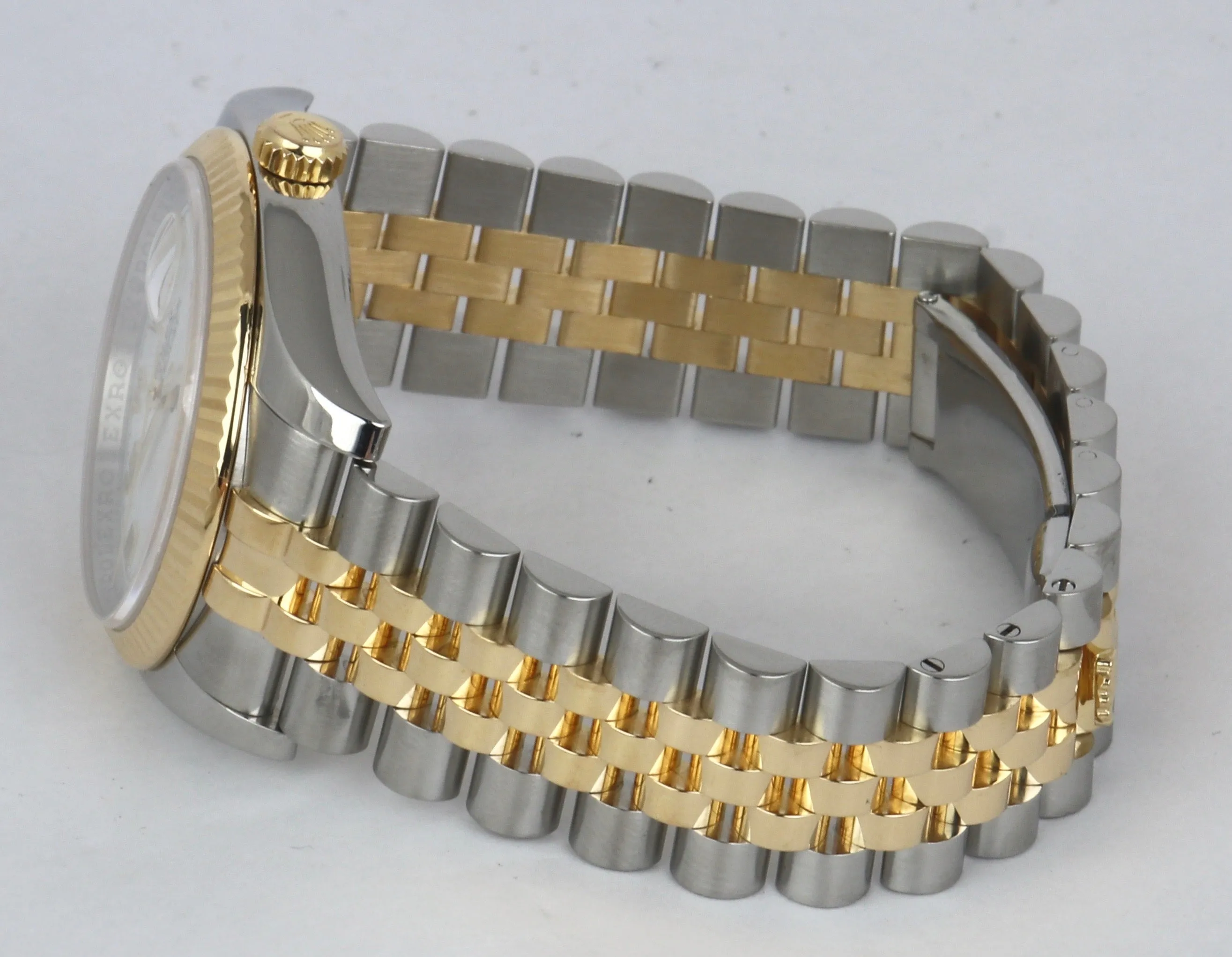 MINT Rolex DateJust 36mm White Arabic 116233 Two-Tone 18K Gold Stainless Jubilee