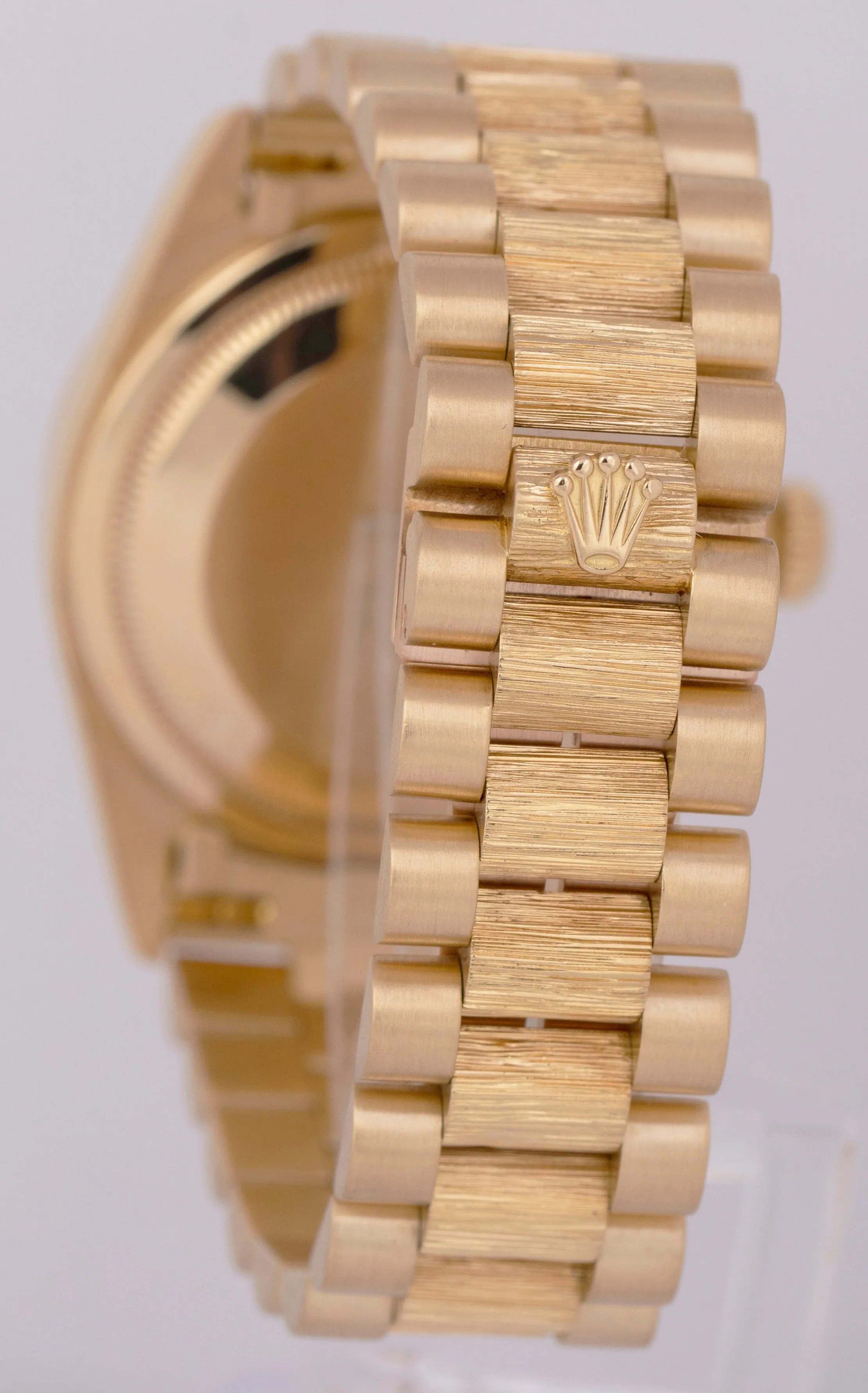 MINT Rolex Day-Date 36 Presidential White 18K Bark Double QuickSet Watch 18248