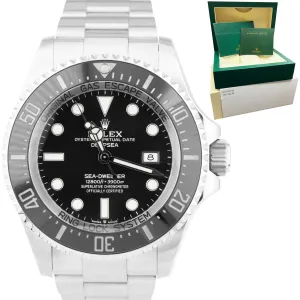 MINT Rolex Sea-Dweller Deepsea Black 44mm Dive Stainless Steel Watch 126660 BOX